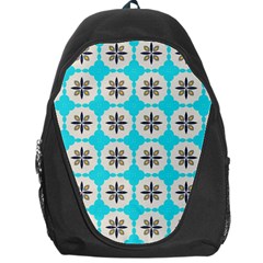 Floral Pattern On A Blue Background Backpack Bag