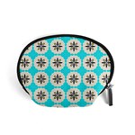 Floral pattern on a blue background Accessory Pouch (Small) Front