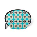 Floral pattern on a blue background Accessory Pouch (Small) Back