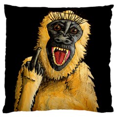 Monkey Bastard Large Flano Cushion Case (two Sides) by retz