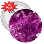 Amethyst Stone Of Healing 3  Button (10 pack) Front