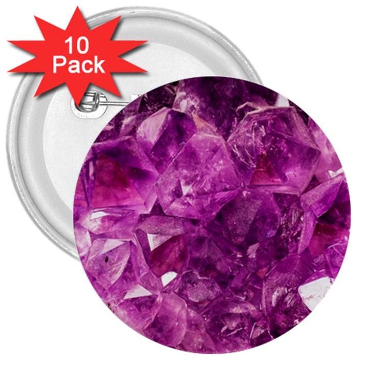 Amethyst Stone Of Healing 3  Button (10 pack)