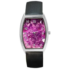 Amethyst Stone Of Healing Tonneau Leather Watch by FunWithFibro