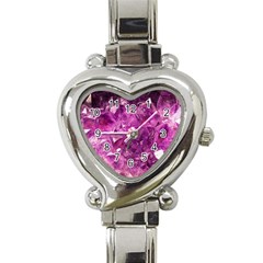 Amethyst Stone Of Healing Heart Italian Charm Watch 