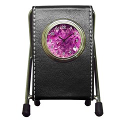 Amethyst Stone Of Healing Stationery Holder Clock by FunWithFibro