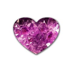 Amethyst Stone Of Healing Drink Coasters (heart) by FunWithFibro