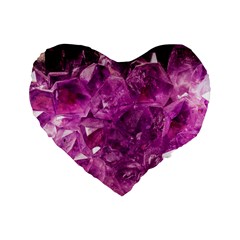 Amethyst Stone Of Healing 16  Premium Heart Shape Cushion  by FunWithFibro