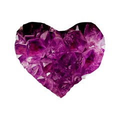 Amethyst Stone Of Healing 16  Premium Flano Heart Shape Cushion  by FunWithFibro