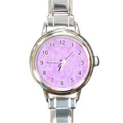 Hidden Pain In Purple Round Italian Charm Watch by FunWithFibro