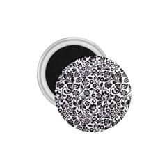 Elegant Glittery Floral 1 75  Button Magnet