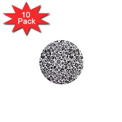 Elegant Glittery Floral 1  Mini Button Magnet (10 Pack) by StuffOrSomething