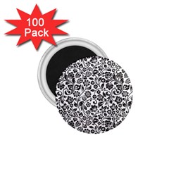 Elegant Glittery Floral 1 75  Button Magnet (100 Pack) by StuffOrSomething