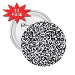 Elegant Glittery Floral 2 25  Button (10 Pack)