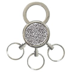 Elegant Glittery Floral 3-ring Key Chain