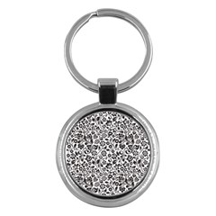 Elegant Glittery Floral Key Chain (round) by StuffOrSomething