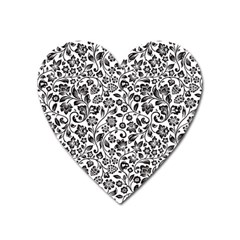 Elegant Glittery Floral Magnet (heart) by StuffOrSomething