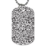 Elegant Glittery Floral Dog Tag (One Sided) Front