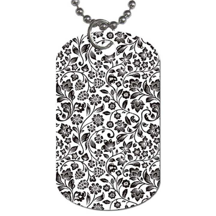 Elegant Glittery Floral Dog Tag (One Sided)