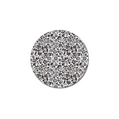 Elegant Glittery Floral Golf Ball Marker 4 Pack