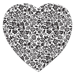 Elegant Glittery Floral Jigsaw Puzzle (heart) by StuffOrSomething