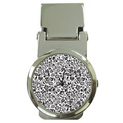 Elegant Glittery Floral Money Clip With Watch