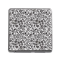 Elegant Glittery Floral Memory Card Reader With Storage (square)