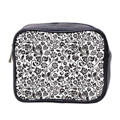 Elegant Glittery Floral Mini Travel Toiletry Bag (two Sides)