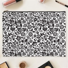 Elegant Glittery Floral Cosmetic Bag (xxxl) by StuffOrSomething