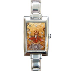 gold jesus Rectangular Italian Charm Watch