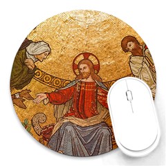 gold jesus 8  Mouse Pad (Round)