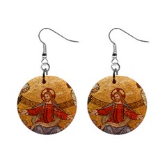 gold jesus Mini Button Earrings