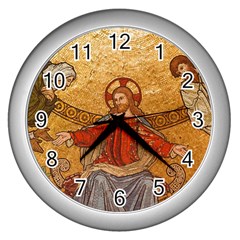 gold jesus Wall Clock (Silver)