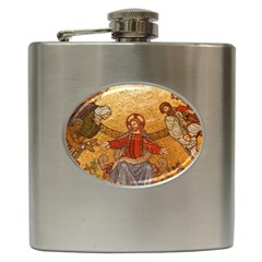 gold jesus Hip Flask