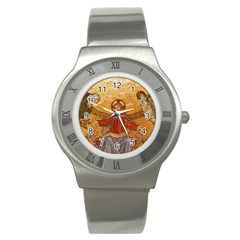 gold jesus Stainless Steel Watch (Slim)