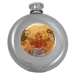 gold jesus Hip Flask (Round)