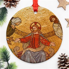 gold jesus Round Ornament (Two Sides)