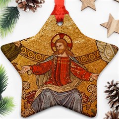 gold jesus Star Ornament (Two Sides)