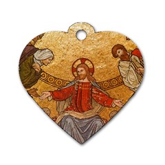 gold jesus Dog Tag Heart (Two Sided)