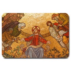 gold jesus Large Door Mat