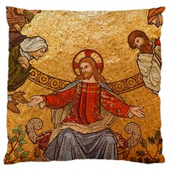 gold jesus Large Cushion Case (Single Sided) 