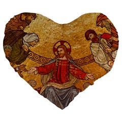 gold jesus 19  Premium Flano Heart Shape Cushion