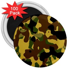 Camo Pattern  3  Button Magnet (100 Pack)