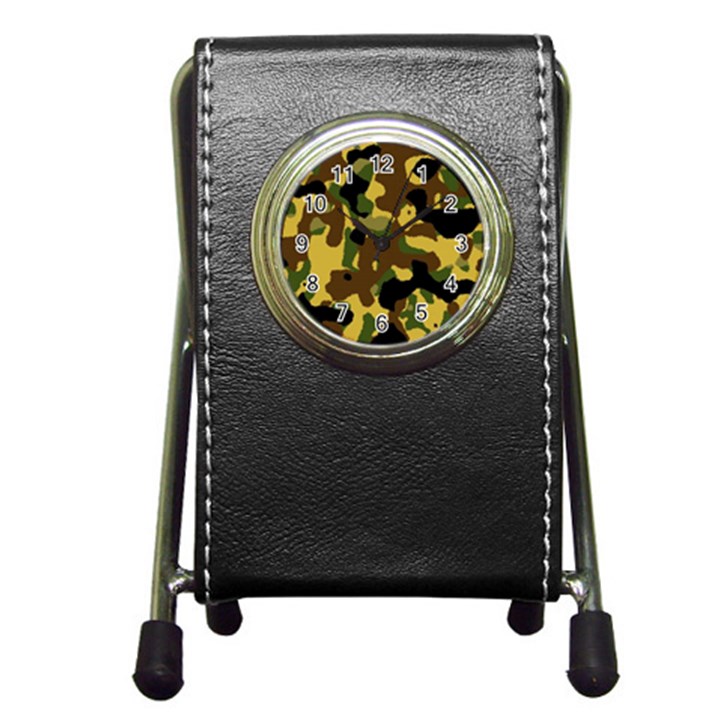 Camo Pattern  Stationery Holder Clock