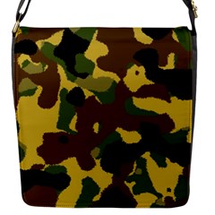 Camo Pattern  Flap Closure Messenger Bag (small)