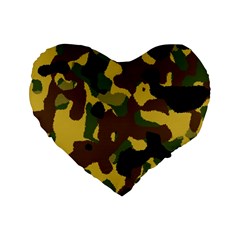 Camo Pattern  16  Premium Flano Heart Shape Cushion 