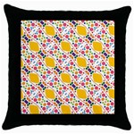 Dots and rhombus Throw Pillow Case (Black) Front