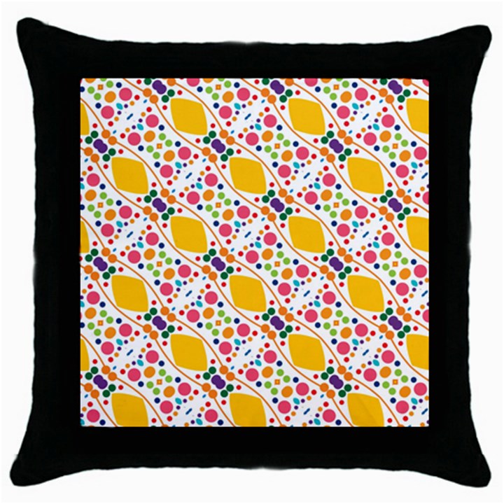 Dots and rhombus Throw Pillow Case (Black)