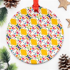 Dots And Rhombus Round Ornament (two Sides) by LalyLauraFLM