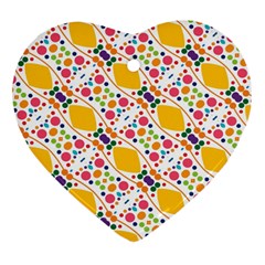 Dots And Rhombus Heart Ornament (two Sides) by LalyLauraFLM