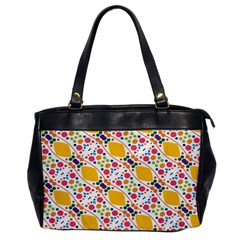 Dots And Rhombus Oversize Office Handbag (one Side)